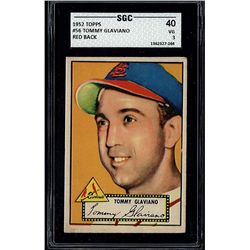 1952 Topps #56 Tommy Glaviano Red Back SGC 3 (40 Very
