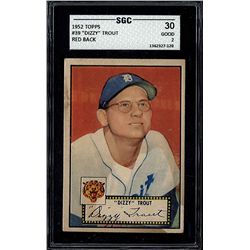 1952 Topps #39 "Dizy" Trout Red Back SGC 2 (30 Good)