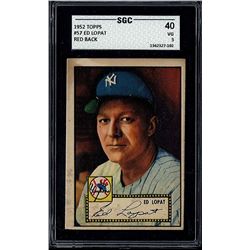 1952 #57 Ed Lopat Red Back SGC 3 (40 Very Good)