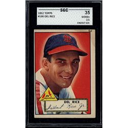 1952 Topps #100 Del Rice SGC 2.5 (35 Good+)