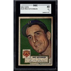 1952 Topps #126 Fred Hutchinson SGC 3 (40 Very Good)