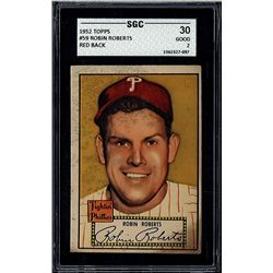 1952 Topps #59 Robin Roberts Red Back SGC 2 (30 Good)