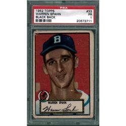 1952 Topps Warren Spahn PSA 1 Black Back