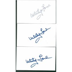 Lot of 5 Whitey Ford Signed Index Cards JSA