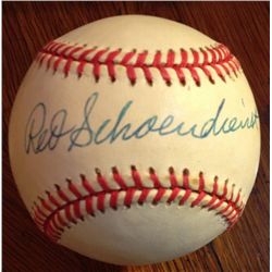 Red Schoendieist Signed Baseball JSA H84993