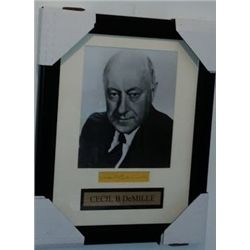 Cecil B. DeMille Cut Signature Framed with a Photograph