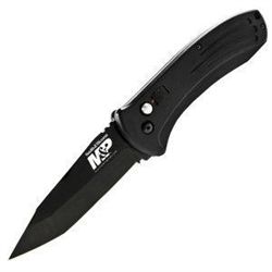 M&P Automatic, Black Aluminum Handle, Black Blade, Plain - UPC Code: 028634705177
