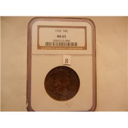 1955 Franklin Half Dollar MS 65 Graded NGC