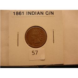 1861 Copper Nickel Indian Head Cent