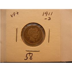 1911-D Barber Dime