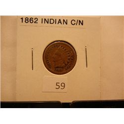 1862 Copper Nickel Indian Head Cent