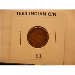 1863 Copper Nickel Indian Head Cent