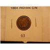 Image 1 : 1864 Copper Nickel Indian Head Cent