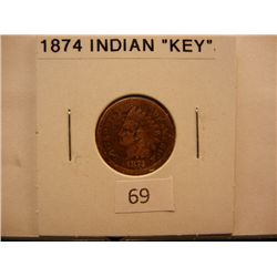 1874 Indian Head Cent Key Date