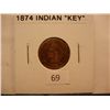 Image 1 : 1874 Indian Head Cent Key Date