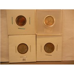4-Canadian Dimes 1943, 1965, 1965, 1981