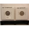 Image 1 : 2- Mercury Dimes 1937-S & 1942