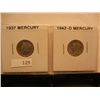 Image 1 : 2- Mercury Dimes 1937 & 1942-D