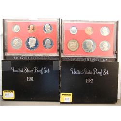 2- US Proof Sets  1981 & 1982