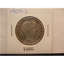 1909-S Barber Half Dollar