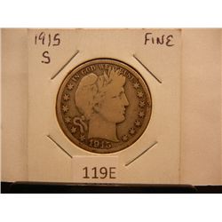 1915-S Barber Half Dollar