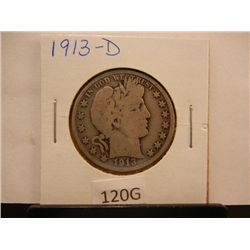 1913-D Barber Quarter