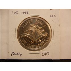 Silver Bells OF Christmas .999 Fine Silver One Troy Oz Silver Town