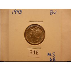 1943 Mercury Dime BU
