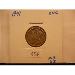 1941 Mercury Dime BU