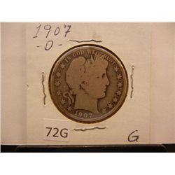 1907-D Barber Half Dollar