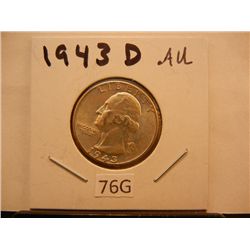 1943-D Washington Quarter AU