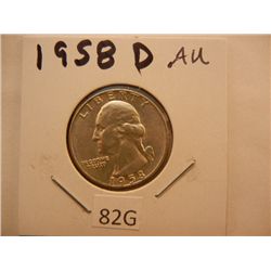 1958-D Washington Quarter AU