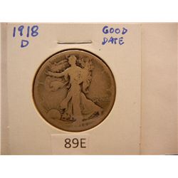 1918-D Walking Liberty Half Dollar