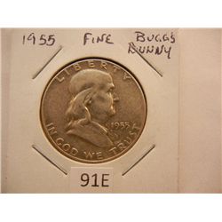 1955 Franklin Half Dollar Bugs Bunny