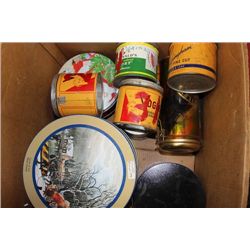 BOX OF COLLECTOR/TOBBACO TINS