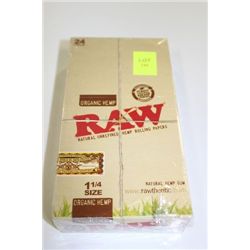 BOX WITH 24 PACKS OF ORGANIC HEMP ROLLING PAPERS