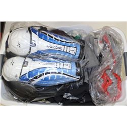 BASKET W/ YOUTH ASSORTED HOCKEY GEAR