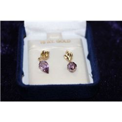 10K GOLD AMETHYST EARRINGS