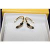 Image 1 : 9K GOLD SAPPHIRE 1.0CT AND DIAMOND EARRINGS