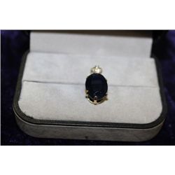 14K GOLD SAPPHIRE 8.00CT PENDANT NECKLACE