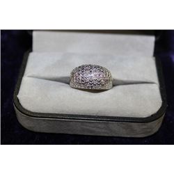 STERLING SILVER DIAMOND RING