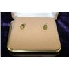 Image 1 : 10K GOLD PERIDOT AND DIAMOND EARRINGS