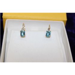 10K GOLD TOPAZ AND SAPPHIRE EARRINGS
