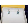 Image 1 : 10K GOLD TOPAZ AND SAPPHIRE EARRINGS