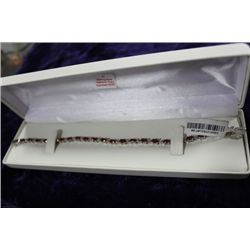 STERLING SILVER DIAMOND AND RUBY 5.70CT BRACELET