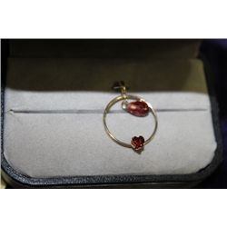 10K GOLD GARNET PENDANT
