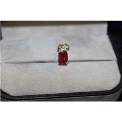 10K GOLD RUBY 1.45CT AND DIAMOND PENDANT
