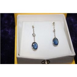 14K GOLD SAPPHIRE 5.00CT EARRINGS