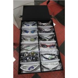 SUNGLASS DISPLAY CASE W/ 12 SUNGLASSES