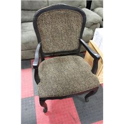 SHOWHOME WOOD LEOPARD PRINT ARMCHAIR